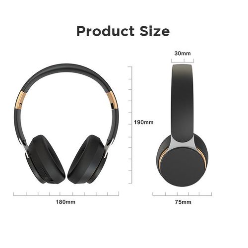 BLACK BassHead 2 Wireless Foldable Bluetooth Headphone With Mic, 10H Playtime - Black (1YR WRTY)