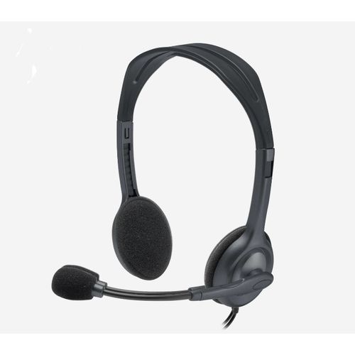 Logitech H111 Headsets With Rotating Mic, Black