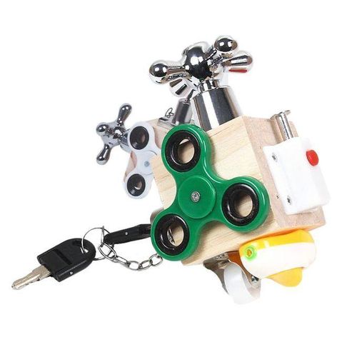 Busy Board Montessori Unlock Toy Essential Educational Sensory Green