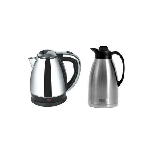 Bundle Of Flask & Electric Kettle 2Litres - Silver