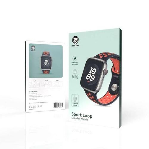 Green Lion Sport Loop Silicone Strap 42444549MM Blue Flame