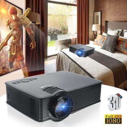 1080P Full HD Smart 3D Projector 7500LM LED USB Home Theater HDMI VGA Black UK Plug UK Plug