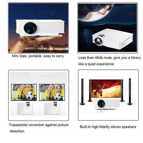 1080P Full HD Smart 3D Projector 7500LM LED USB Home Theater HDMI VGA Black UK Plug UK Plug
