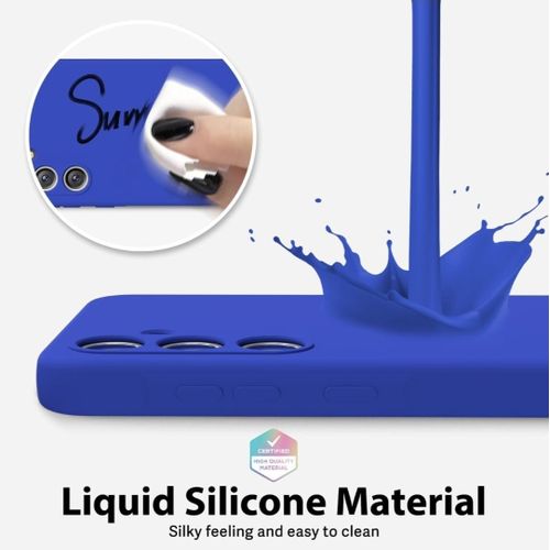 Samsung Galaxy A35 5g Soft Rubber Liquid Silicone Case Cover Blue