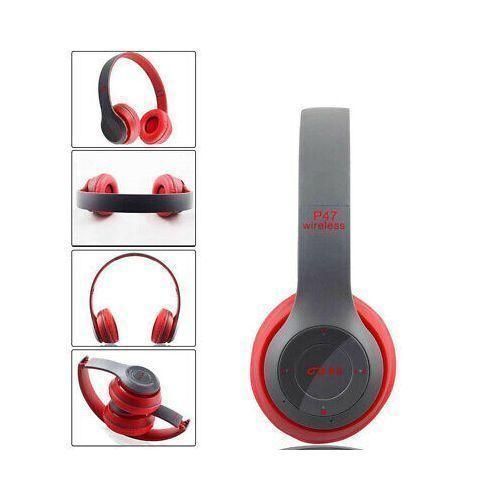 P47 Foldable Bluetooth Headset With Mic Stereo Bass Wireless/Wired Earphones - Black
