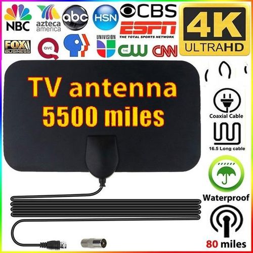 2020 New Upgraded TV Aerial Indoor Amplified Digital HDTV Antenna Support HD 4K 1080P DVB-T Freeview TV Broadcast length Range TV Antenna Booster