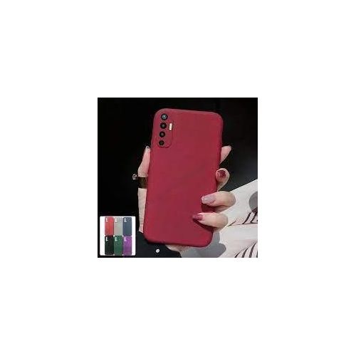 Tecno Camon 16 17 18 19 20 P Pro Premier Inner Velvet Fabric Lining Matte Silicone Flexible Raised Bumps For Camera & Screen Protection Back Case Cover - Maroon