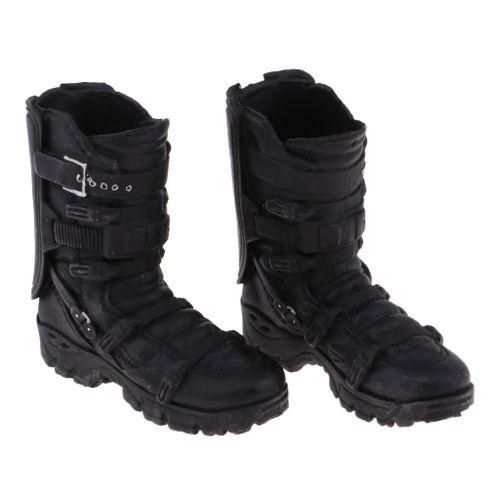 16 Scale Mens Black High Ankle Boots Shoes For 12 Combat Boot Black NO5114
