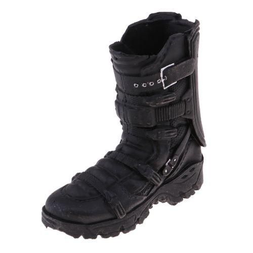 16 Scale Mens Black High Ankle Boots Shoes For 12 Combat Boot Black NO5114