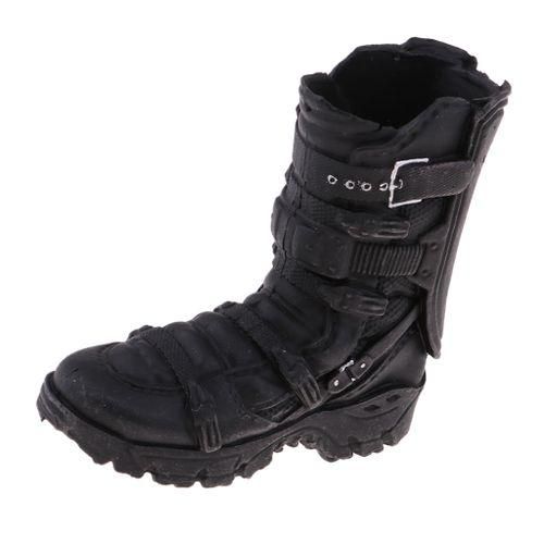 16 Scale Mens Black High Ankle Boots Shoes For 12 Combat Boot Black NO5114