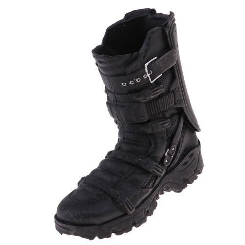 16 Scale Mens Black High Ankle Boots Shoes For 12 Combat Boot Black NO5114