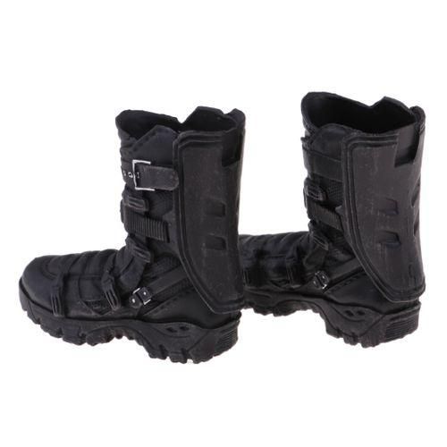 16 Scale Mens Black High Ankle Boots Shoes For 12 Combat Boot Black NO5114