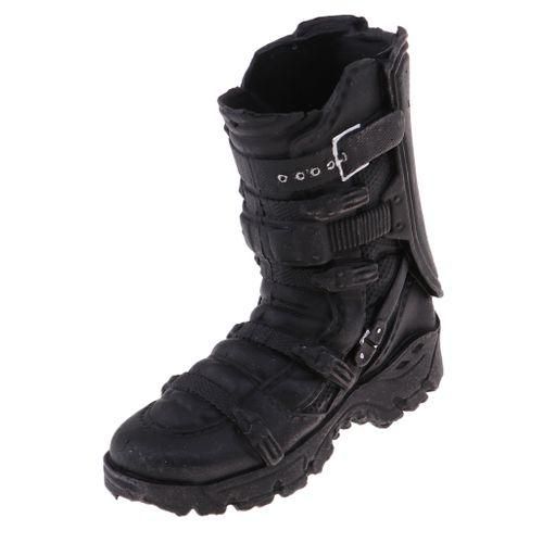 16 Scale Mens Black High Ankle Boots Shoes For 12 Combat Boot Black NO5114