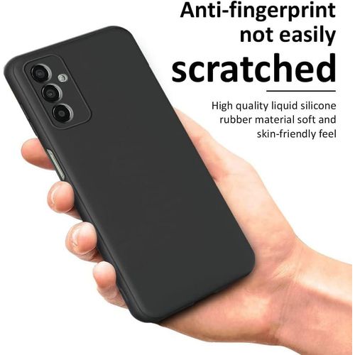 Samsung Galaxy M13, M13 5G, M23, M33, M53 Slim Ultra Soft Rubberised Back Cover Matte Silicone Flexible Camera Protection Back Case- Black