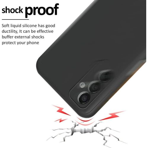 Samsung Galaxy M13, M13 5G, M23, M33, M53 Slim Ultra Soft Rubberised Back Cover Matte Silicone Flexible Camera Protection Back Case- Black