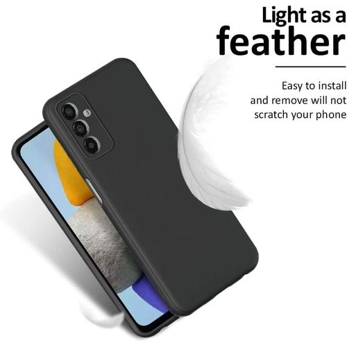 Samsung Galaxy M13, M13 5G, M23, M33, M53 Slim Ultra Soft Rubberised Back Cover Matte Silicone Flexible Camera Protection Back Case- Black