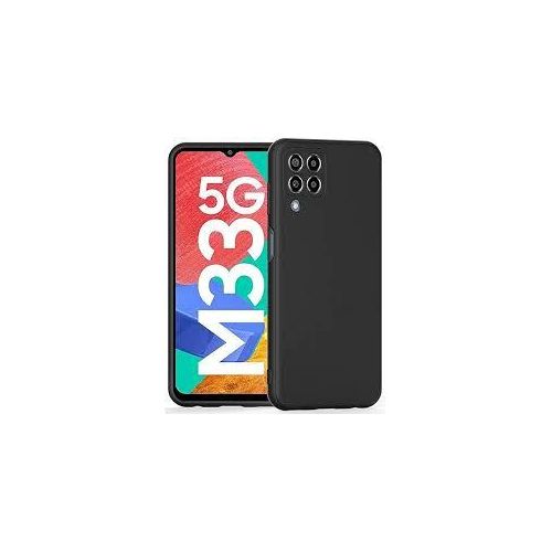 Samsung Galaxy M13, M13 5G, M23, M33, M53 Slim Ultra Soft Rubberised Back Cover Matte Silicone Flexible Camera Protection Back Case- Black