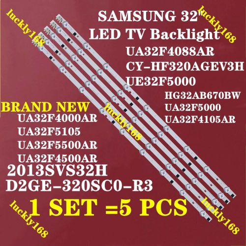 5PCS 9 LEDs 650mm Led Backlight Strips for Samsung 32 Inch UA32F4088AR CY-HF320AGEV3H UE32F5000 D2GE-320SC0-R3 2013SVS32H HG32AB670BW UA32F5000 UA32F4105AR UA32F4000AR UA32F5105 UA