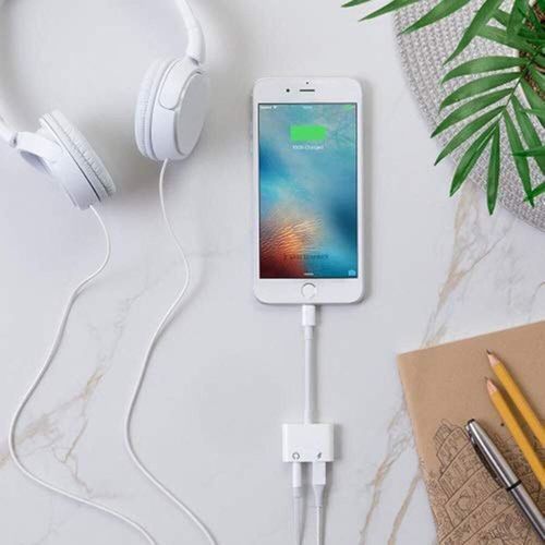 Adapter Jack Splitter Dual Adaptor for iPhone for iPhone 8 Audio and Charge Adapter for iPhone for iPhone 7/8Plus/XR/X/XS/XS max Earphones