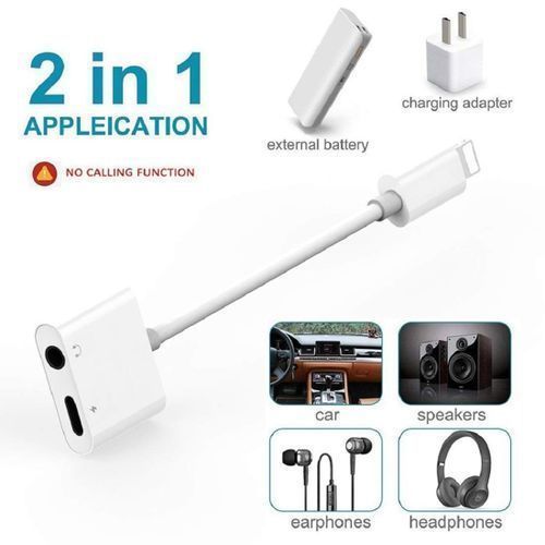 Adapter Jack Splitter Dual Adaptor for iPhone for iPhone 8 Audio and Charge Adapter for iPhone for iPhone 7/8Plus/XR/X/XS/XS max Earphones