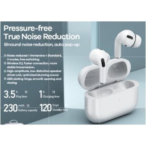 AirPods Pressure Free Bluetooth Waterproof Noise Reduction Headsets - White