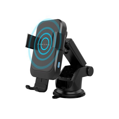 Powerology Car Mount 15W Fast-Wireless Charger - Black