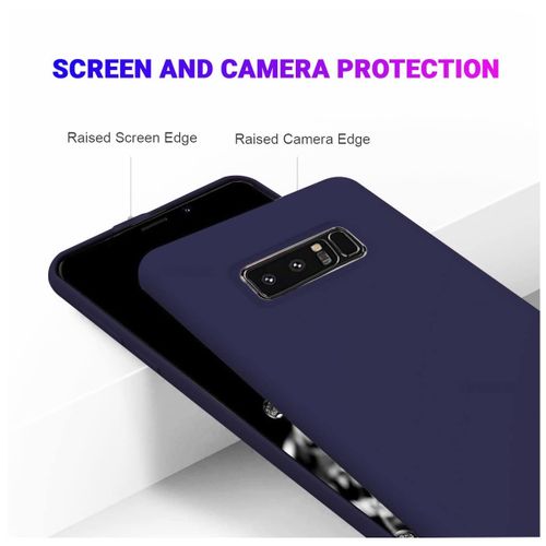 Samsung Liquid Silicone Soft Back Cover Case for Galaxy Note 8 -Dark Blue