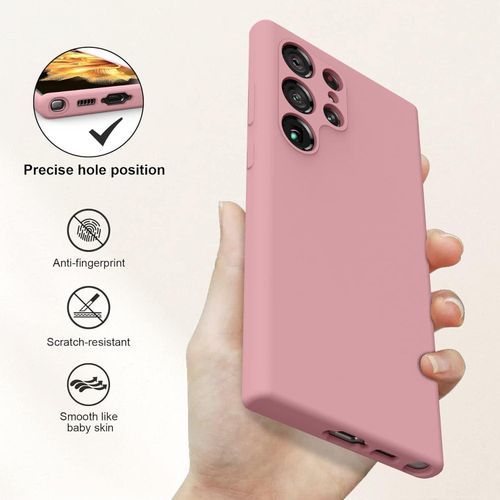 Samsung Galaxy S20, S20 Plus, S20 Ultra, S21, S21 Plus, S21 Ultra, S22, S22 Plus, S22 Ultra S23, Plus Ultra Silicone Case,Soft Touch Premium Liquid Rubber Shockproof Phone Cover- Pink