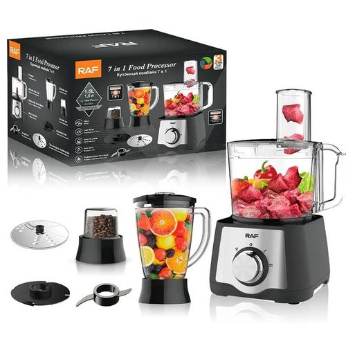 RAF 7 In 1 Multifunctional Food Processor Vegetable Chopper Fruit  Blender Meat Grinder Mincer Juicer Slicer Extractor- Multicolor