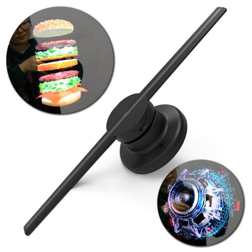 WIFI 42cm 3D Holographic Projector Display Fan LED Hologram Player Lamp Advertising [US plug] American rules