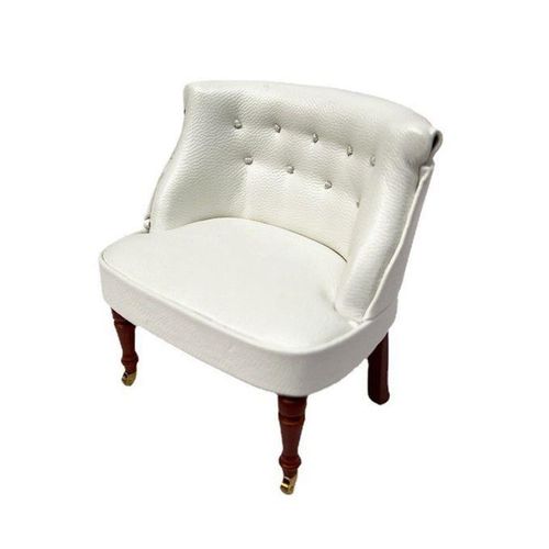 1:12 Miniature Sofa Leather European Style Sofa White