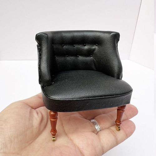 1:12 Miniature Sofa Leather European Style Sofa White