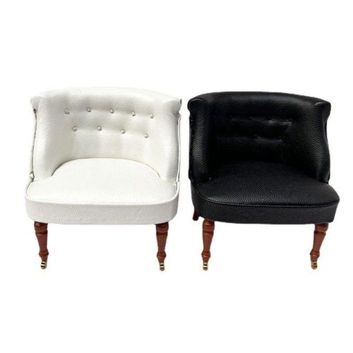 1:12 Miniature Sofa Leather European Style Sofa White