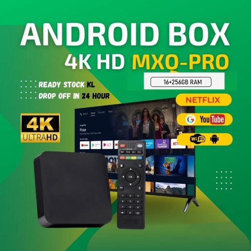 Intelper 4K HD MXQ PRO Smart TV Box  16+256GB 2.4GHz/5G WiFi Support External Device USB Flash Drive