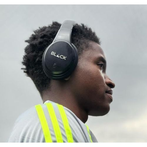 BLACK BassHead Wireless Bluetooth Headphone With Mic, 10H Playtime, 1Yr Warranty