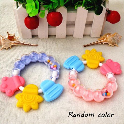 Fashion Baby Rattle Teether Silicon Infant Molar Tooth Care Bed Bell Rattles Pacifier Toys Children Shaker Gifts NO5302