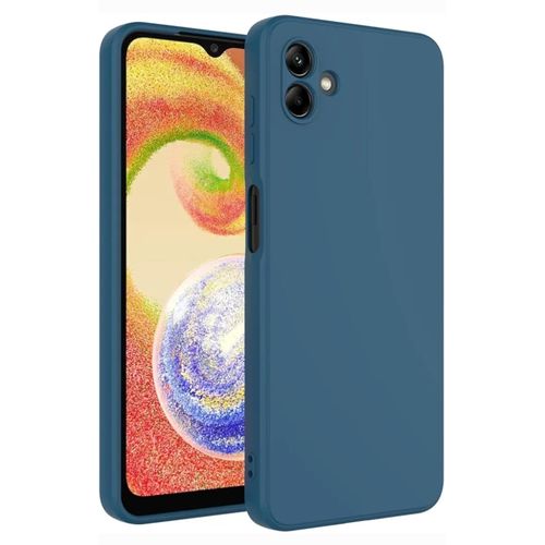 Samsung Galaxy A04 A04e Luxury Soft Liquid Silicone Skin Touch Feel Cover Case Blue