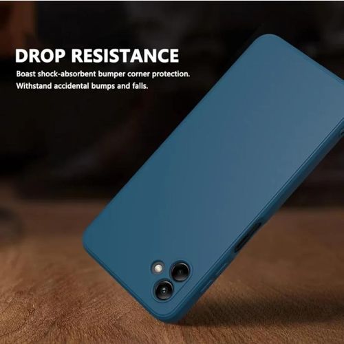 Samsung Galaxy A04 A04e Luxury Soft Liquid Silicone Skin Touch Feel Cover Case Blue