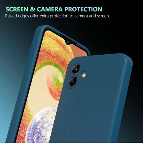 Samsung Galaxy A04 A04e Luxury Soft Liquid Silicone Skin Touch Feel Cover Case Blue