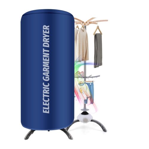 DOCKCASE Folding Cylindrical Portable Dryer Rack - 501-1000W Power, 5-10kg Capacity, garment rack, Dark Blue-towel Dryer Rack
