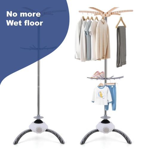 DOCKCASE Folding Cylindrical Portable Dryer Rack - 501-1000W Power, 5-10kg Capacity, garment rack, Dark Blue-towel Dryer Rack