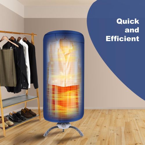 DOCKCASE Folding Cylindrical Portable Dryer Rack - 501-1000W Power, 5-10kg Capacity, garment rack, Dark Blue-towel Dryer Rack