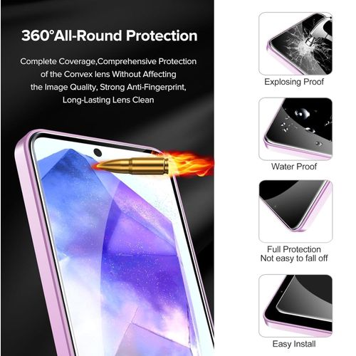 Samsung Galaxy A55 5G 2pcs Tempered Glass Screen Protector Guard  Full Screen Coverage with Easy Installation Kit