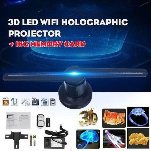3D LED WiFi Holographic Projector Display Fan Hologram Advertising Projection With 224Pcs LED Light Black