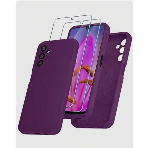 Samsung  Galaxy A15 5G Luxury Soft Rubber Liquid Silicone Skin Touch Feel Cover Case With 2pcsScreen Protector