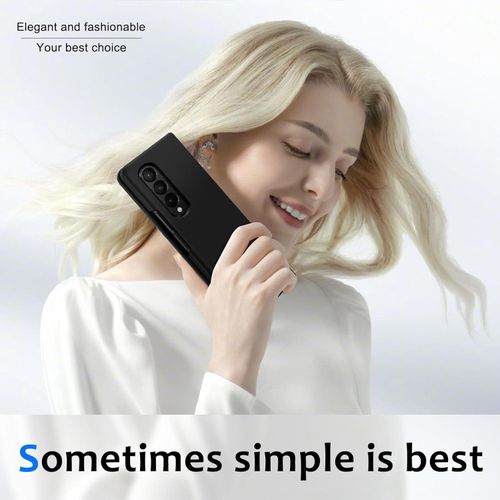 Samsung Galaxy Z Fold 2, 3, 4 5G Liquid Silicone Case , Soft Gel Rubber Ultra Thin Anti-Scratch Design Protective Cover - Black