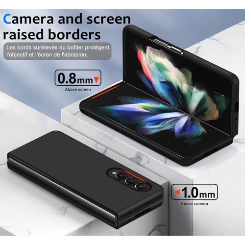 Samsung Galaxy Z Fold 2, 3, 4 5G Liquid Silicone Case , Soft Gel Rubber Ultra Thin Anti-Scratch Design Protective Cover - Black