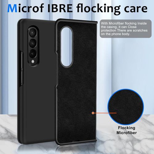 Samsung Galaxy Z Fold 2, 3, 4 5G Liquid Silicone Case , Soft Gel Rubber Ultra Thin Anti-Scratch Design Protective Cover - Black