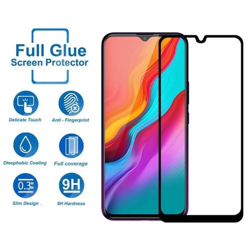 Infinix Hot 8, 9, 10 s T i Pro Full Glue Tempered Glass Screen Protector-Black