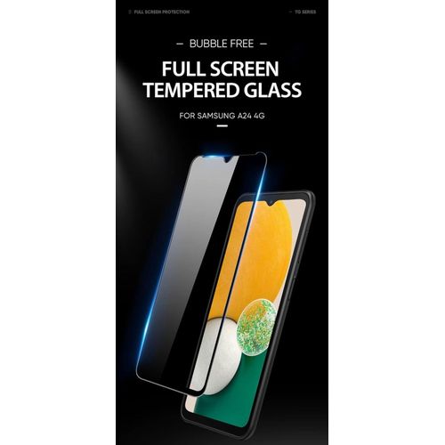 Samsung Galaxy A20 A21 A22 4G A23 A24 A25 Screen Protector Tempered Glass Guard Full Glue Edge-to-Edge Protector-Black